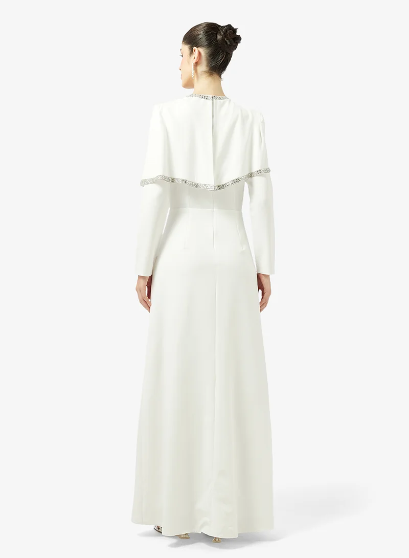 Namshi x  Cocktail Dress With Embellished Cape for Women | Best Price UAE